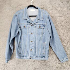 Honeyuppy Jacket Womens Small Medium Wash Cotton Long Sleeve Button Denim Jean